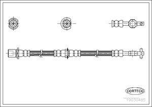 Bremseslange, Framaksel, TOYOTA CARINA Kombi V, CARINA Sedan V, COROLLA, COROLLA Compact, COROLLA Liftback, COROLLA Station Wagon, 90947