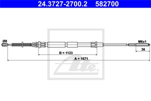 Kabel, parkeringsbremse, Bak, SEAT INCA, VW CADDY Minibus, minivan II, CADDY Skåp/stor limousine II, 6K9 609 721