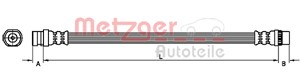 Bremseslange, Bakaksel mitten, Venstre bakaksel, RENAULT MEGANE CC, MEGANE Coupé III, MEGANE Grandtour III, MEGANE Halvkombi III, 462104