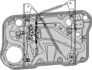 Vindusheis, Foran høyre, VW BORA I, BORA Variant, GOLF IV, GOLF Variant IV, 1J4 837 462F, 1J4 837 462H, 1JM 898 462B, 81.43701-6607