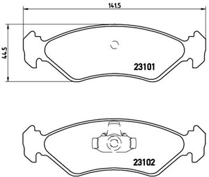 Bremseklosser sett, Framaksel, FORD,MAZDA, 1010502, 1013843, 1030601, 1042687, 1064762, 1079919, 1090276, 1947389, 1E003323Z, 1E033323Z,