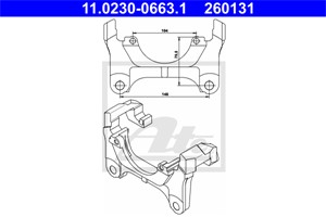 Holder, bremseklave, Framaksel, AUDI,SKODA,VW, 1K0 615 125 B