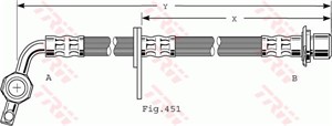 Bremseslange, Framaksel, Framaksel høyre, Høyre, LEXUS LX, TOYOTA LAND CRUISER 100, 90947-02A21, 90947-02F28