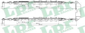 Kabel, parkeringsbremse, Foran, Senter, CHEVROLET VECTRA, OPEL VECTRA B, VECTRA B Halvkombi, VECTRA B Kombi, VAUXHALL VECTRA, 522412, 52