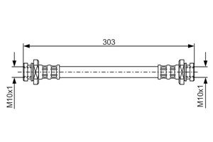 Bremseslange, Bakaksel, SUBARU JUSTY III, SUZUKI IGNIS II, WAGON R Halvkombi, WAGON R+ Halvkombi, 51570 83E00 000, 51570 83E00, 51570-83