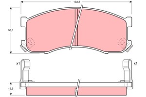 Bremseklosser sett, Framaksel, MAZDA 626 III, 626 Coupé III, 626 Hatchback III, 626 Station Wagon III, MPV I, G2253328Z, GJ21-33-28Z A,