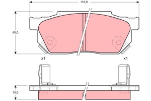 Bremseklosser sett, Framaksel, HONDA, 45022-SH3-306, 45022-SH3-903, 45022-SH3-N30, 45022-SH3-N32, 45022-SR3-910