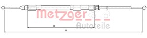 Kabel, parkeringsbremse, Bak, Venstre, BMW 5 [E60], 5 Touring [E61], 34 40 6 761 097, 34 40 6 770 603, 3440 6 761 097, 3440 6 770 603