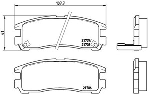 Bremseklosser sett, Bakaksel, CHRYSLER,DODGE,HYUNDAI,MITSUBISHI, 4605A237, AY060MT008, MB407659, MB534653, MB699056, MB857335, MB857336,