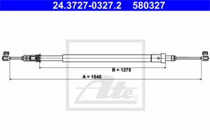 Kabel, parkeringsbremse, Høyre bak, CITROËN XSARA, XSARA Break, XSARA Coupé, XSARA Skåp / kombi, XSARA Skåp/halvkombi, 4745 K1