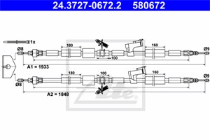 Kabel, parkeringsbremse, Bak, FORD FOCUS II, KUGA I, 1501658, 1508017, 1534267, 1540884, 8V41-2A603-AD