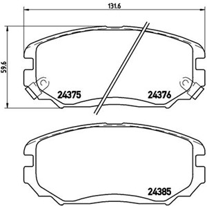 Bremseklosser sett, HYUNDAI GRANDEUR, SONATA V, 581013FA01, 581013KA20, 581013KA30, 581013KA32, 581013LA10, 581013LA11