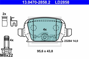 Bremseklosser sett, Bakaksel, OPEL CORSA C, CORSA C Skåp/halvkombi, TIGRA TwinTop, VAUXHALL CORSA Mk II, TIGRA TwinTop, 16 05 085, 16 05