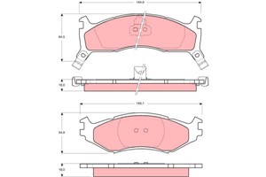 Bremseklosser sett, Framaksel, CHRYSLER,DODGE,PLYMOUTH, 4423715, 4423725, 4740776