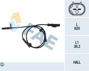 Sensor, hjulturtall, Høyre bakaksel, FIAT FIORINO Skåp/stor limousine, LINEA, QUBO, 51782490
