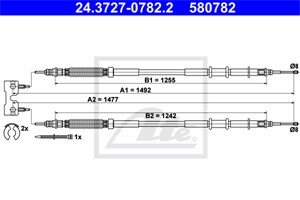 Kabel, parkeringsbremse, Bak, OPEL CORSA D, CORSA D Skåp/halvkombi, 13214178, 5 22 039