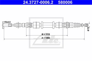 Kabel, parkeringsbremse, Høyre bak, ALFA ROMEO 145, 146, 155, FIAT TEMPRA, TEMPRA S.W., TIPO, LANCIA DEDRA, DEDRA SW, DELTA II, 60577826