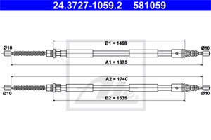 Kabel, parkeringsbremse, Bak, RENAULT ESPACE III, 60 25 370 827