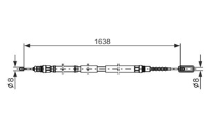 Kabel, parkeringsbremse, Foran, Senter, PEUGEOT 605, 4745 82