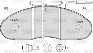Bremseklosser sett, Framaksel, NISSAN,RENAULT TRUCKS