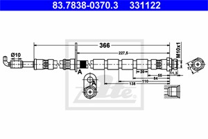 Bremseslange, Framaksel høyre, FORD FIESTA VI, FIESTA Van VI, 1514231, 1522923, 1718840, 8V51-2078-AA, 8V51-2078-AB, 8V51-2078-AC