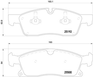 Bremseklosser sett, Framaksel, MERCEDES-BENZ GLE [W166], GLE Coupe [C292], GL-KLASS [X166], GLS [X166], M-KLASS [W166], 0004209600, 0064