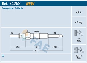 Glødeplugg, CHEVROLET CAPTIVA, CRUZE, EPICA, LACETTI, NUBIRA Kombi, NUBIRA Sedan, OPEL ANTARA A, 4805511, 96440144