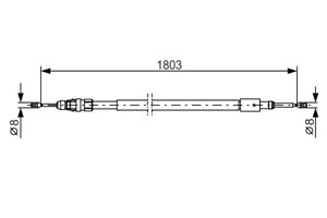 Kabel, parkeringsbremse, Høyre, Venstre, CITROËN C3 II, C3 Skåp/halvkombi II, DS3, DS3 Cabriolet, DS DS 3, DS 3 Cabriolet, 4746 60, 96 7