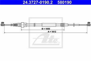 Kabel, parkeringsbremse, Bak, AUDI TT, TT Roadster, 8N0 609 721 B, 8N0 609 721 C