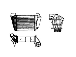 Ladeluftkjøler, Høyre, AUDI A4 B6, A4 B6 Avant, A4 B6 Cabriolet, A4 B7, A4 B7 Avant, 6Q0 201 051 A, 6Q0 201 051 C, 6Q0 201 051 J, 8E0145