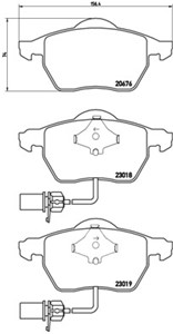 Bremseklosser sett, Framaksel, AUDI,SEAT,SKODA,VW, 3BD698151, 4B0698151AB, 4B0698151AF, 4B0698151E, 4B0698151J, 4B0698151K, 4B0698151M,