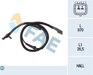 Sensor, hjulturtall, bakaksel begge sider, CITROËN C8, FIAT ULYSSE, LANCIA PHEDRA, PEUGEOT 807, 14.941.670.80, 1494167080, 4545 96, 4545