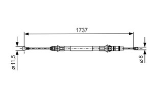 Kabel, parkeringsbremse, Bak, Høyre, Senter, Venstre, NISSAN,OPEL,RENAULT,VAUXHALL, 36400 00QAB, 3640000QOC, 44 18 464, 4403490, 82 00 0
