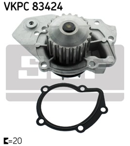 Vannpumpe, CITROËN,LADA,PEUGEOT,ROVER, 1201.48, 1201.51, 1201.60, 1201.62, 1202.60, 9401201480, 95643824, 95655210, 95656568, 95656569,