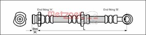 Bremseslange, Foran høyre, NISSAN ALMERA I, ALMERA Hatchback I, 46210-0M001, 46210-0M010, 46210-0M011