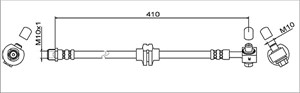 Bremseslange, Framaksel høyre, OPEL ZAFIRA TOURER C, VAUXHALL ZAFIRA Mk III, 13374973, 13399645, 39041644, 5 62 409, 5 62 491, 562409, 5