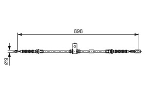 Kabel, parkeringsbremse, Bak, Venstre, NISSAN CABSTAR, NT400 CABSTAR, 36531MB00E