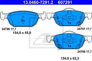 Bremseklosser sett, Framaksel, HONDA ACCORD VIII, ACCORD Kombi VIII, 45022-TL1-G00, 45022-TL1-G01
