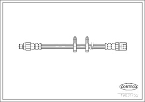 Bremseslange, Framaksel, IVECO DAILY Buss II, DAILY Flak/chassi I, DAILY Flak/chassi II, DAILY Skåp I, DAILY Skåp II, DAILY Tipp II, 879