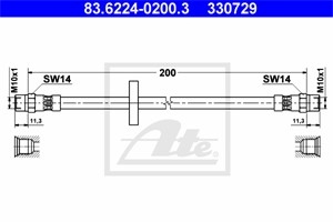Bremseslange, Bak, Venstre, AUDI 80 B2 Sedan, 80 B3 Sedan, 90 B2, 90 B3, CABRIOLET B3, COUPE B2, COUPE B3, 811 611 775