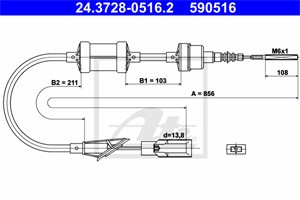 Kabel, clutchbetjening, FIAT PUNTO, PUNTO Cabriolet, PUNTO Van, LANCIA Y, 46451736, 46461939, 46469621, 7780034