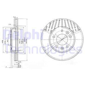 Bremseskive, Framaksel, KIA CARNIVAL I, CARNIVAL II, 0K55233251, 0K55233251A, 0K56A33251, KJ00233251C, KJ00233251D