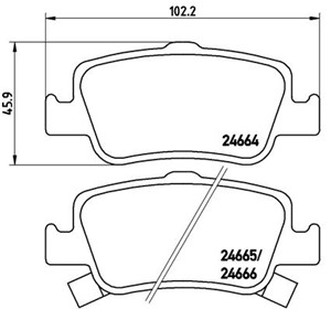 Bremseklosser sett, Bakaksel, TOYOTA AURIS, AURIS Kombi, AURIS Skåp/halvkombi, AURIS VAN Skåp/halvkombi, COROLLA Sedan, 0446602170, 0446