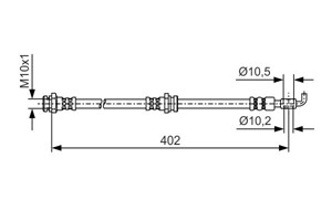 Bremseslange, framaksel, Høyre eller venstre, FORD RANGER, 1454546, 4433021