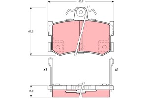 Bremseklosser sett, Bakaksel, MG MG TF, MGF, MGR V8, ROVER 800, 800 Coupé, 800 Halvkombi, GBP 90302 AF, GBP 90323 AF, GBP90323, GBP90324