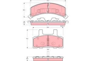 Bremseklosser sett, Framaksel, CADILLAC,CHEVROLET,DODGE, 04874866AB, 12321430, 12321448, 18012239, 18029756, 18029804, 18029805, 1802980