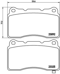 Bremseklosser sett, Bakaksel, Framaksel, DODGE,HONDA,MITSUBISHI,SUBARU, 26296FE040, 26296FE041, 26296FE042, 26296FE100, 26296FE120, 2629