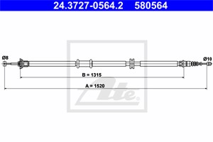 Kabel, parkeringsbremse, Bakre venstre, FIAT LINEA, 51787025