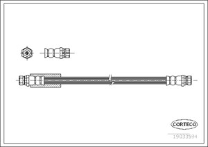 Bremseslange, Bak, Bakaksel, på begge sider, AUDI,SEAT,SKODA,VW, 1K0611775, 1K0611775A, 1K0611775C, 3C0611775A