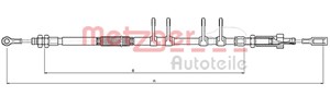 Kabel, parkeringsbremse, Foran, CITROËN,FIAT,PEUGEOT, 1350315080, 474628